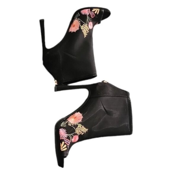 JESSICA SIMPSON Pascal Peeptoe Booties 8 Boots Boho Embroidered Stiletto Heels - Picture 13 of 15